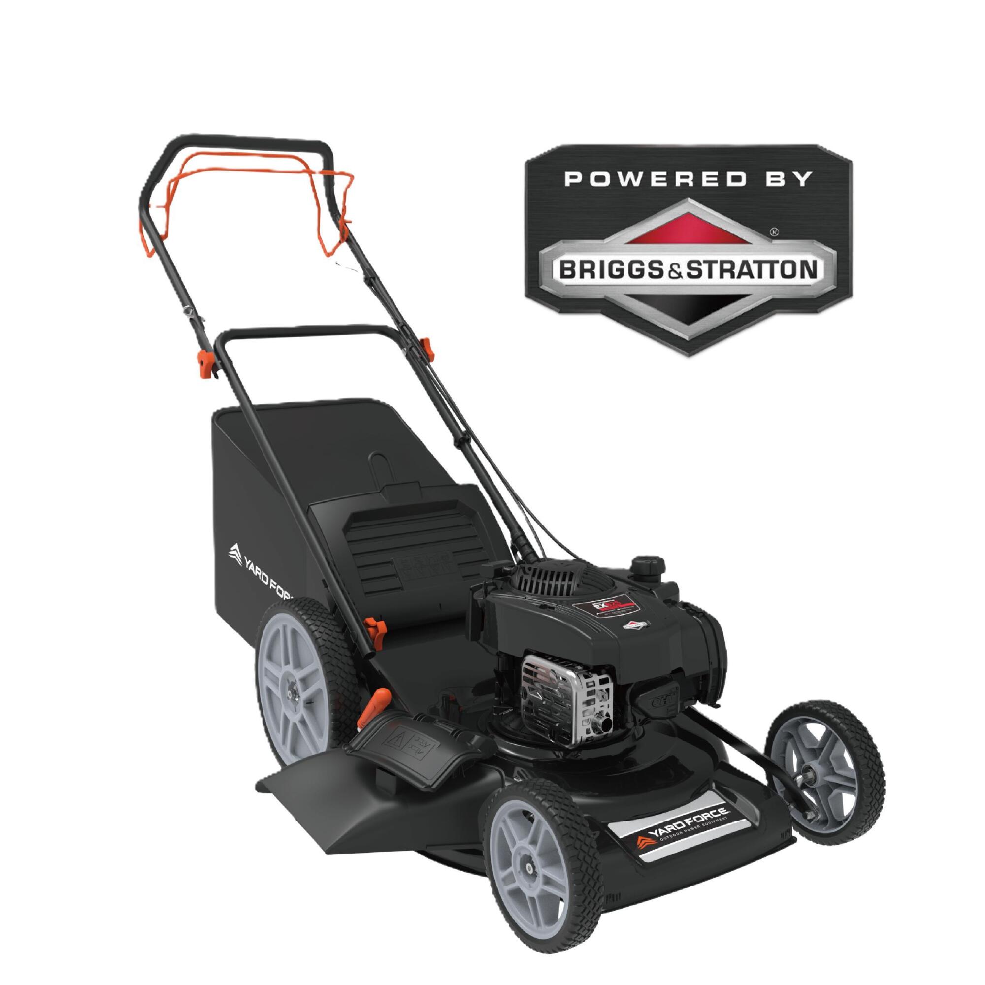 Yard Force Self-Propelled Lawn Mower — 150cc Briggs & Stratton Engine, 22in. Steel Deck, 3-in-1 Cutting System, Single-Lever Height Adjustment, Compact Fold Handle, Model# YF22-3N1SP